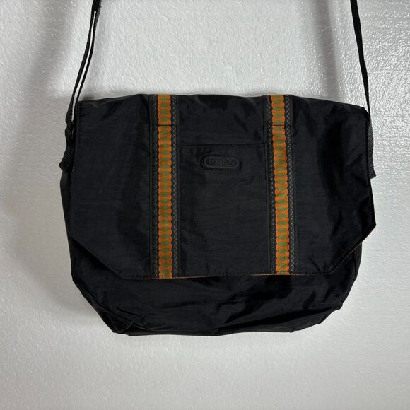 Baggallini Cross Body Messenger Bag Tote Black Orange Padded Slot Inside - Picture 9 of 15
